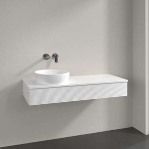 Villeroy &amp; Boch Antao vanity unit K11150MT 120x19x50cm, tap hole, washbasin top color: white matt lacquer