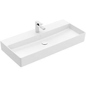 Villeroy & Boch Memento 2.0 Waschtisch 4A221HRW 100 x 47 cm, Stone White C-plus, mit Hahnloch, ohne Überlauf