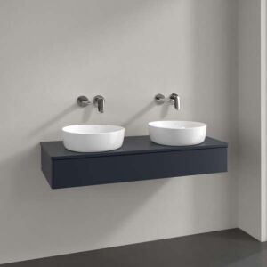 Villeroy &amp; Boch Antao vanity unit L13010HG 120x19x50cm, washbasin top color lacquer, midnight blue matt lacquer