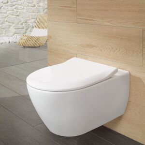 Villeroy & Boch Subway 2.0 & ViConnect Pack WC et Bâti-Support , WC suspendu sans bride, blanc Ceramicplus, avec abattant WC
