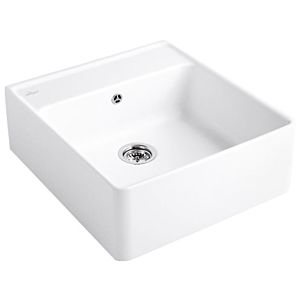 Villeroy and Boch single basin 632061RW waste set, manual operation, mounting kit, Stone White