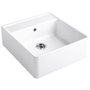 Villeroy and Boch single bowl sink 632062KG drain fitting, eccentric actuation, fastening kit, Snow White