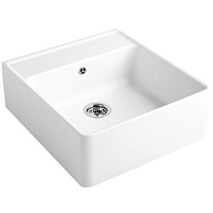 Villeroy und Boch Spülstein Einzelbecken 632062RW Ablaufgarnitur, Exzenterbetätigung, Befestigungssatz, Stone White