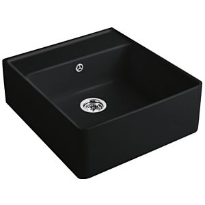 Villeroy and Boch single bowl sink 632062S5 drain fitting, eccentric actuation, fastening kit, Ebony