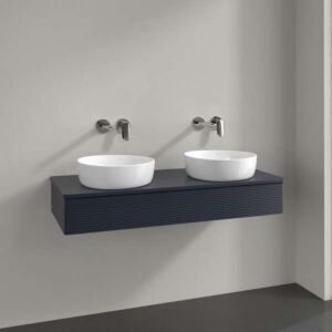 Villeroy &amp; Boch Antao vanity unit K13110HG 120x19x50cm, washbasin top color lacquer, midnight blue matt lacquer