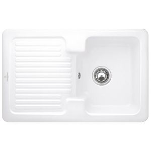 Villeroy & Boch Condor évier encastrable 674501R1 avec jeu de déchets et fonctionnement manuel, blanc