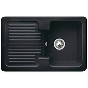 Villeroy & Boch Condor évier encastrable 674501S5 avec jeu de déchets et fonctionnement manuel, Ebony