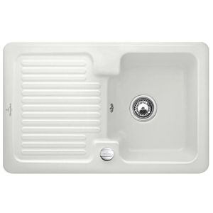 Villeroy & Boch Condor Einbauspüle 674502SM mit Ablaufgarnitur und Exzenterbetätigung, Steam