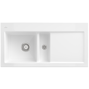 Villeroy und Boch Subway 60 Einbauspüle 677000R1 Spülbecken links, 1000 x 510 mm, weiß alpin CeramicPlus