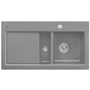 Villeroy and Boch Subway 60 built-in sink 677002SL left, with drain fitting, eccentric operation, 1000 x 510 mm, stone CeramicPlus