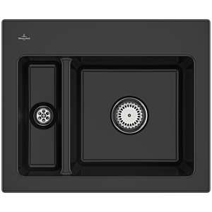 Villeroy und Boch Subway 60 XM Einbauspüle 678000S5 Spülbecken, 620 x 510 mm, ebony CeramicPlus