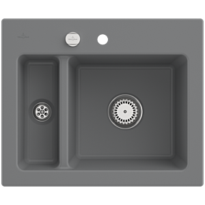 Villeroy and Boch Subway 60 XM built-in sink 678002SL with drain fitting, eccentric operation, 620 x 510 mm, stone CeramicPlus