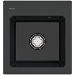 Villeroy und Boch Subway 45 XS Einbauspüle 678100S5 Spülbecken, 475 x 510 mm, ebony CeramicPlus