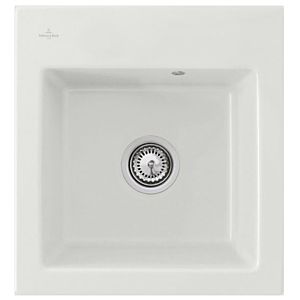 Villeroy und Boch Subway 45 XS Einbauspüle  678101SM mit Ablaufgarnitur, 475 x 510 mm, Handbetätigung, steam CeramicPlus