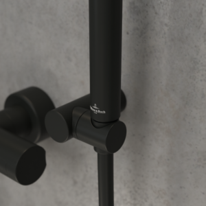Villeroy &amp; Boch Universal Showers support de douchette TVC000458000K5 rond, montage mural, noir mat