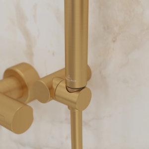 Villeroy &amp; Boch Universal Showers support de douchette TVC00045800076 rond, montage mural, or brossé