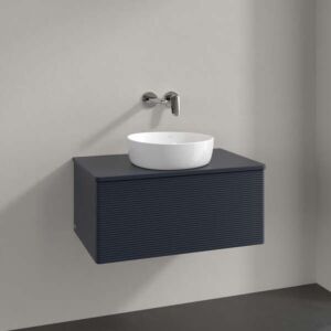Villeroy &amp; Boch Antao vanity unit K30110HG 80x36x50cm, washbasin top color lacquer, midnight blue matt lacquer