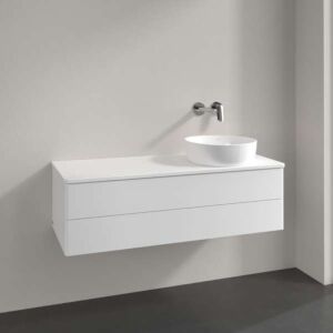 Villeroy &amp; Boch Antao vanity unit K23050MT 120x36x50cm, tap hole, washbasin top color: white matt lacquer