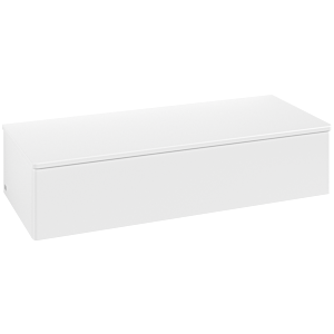 Villeroy &amp; Boch Antao Sideboard L41000MT with lighting, 1 drawer, 1200 x 268 x 500 mm, smooth front, White Matt Lacquer / White Matt Lacquer