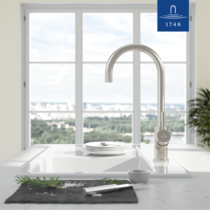 Villeroy &amp; Boch Umbrella kitchen tap 925300LC 16 l/min, flexible connection hoses, solid stainless steel
