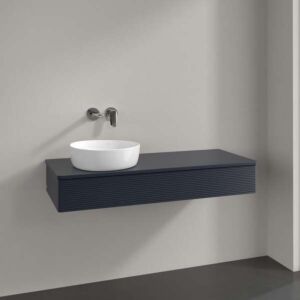 Villeroy &amp; Boch Antao vanity unit K11150HG 120x19x50cm, tap hole, washbasin top color lacquer, midnight blue matt lacquer