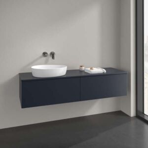 Villeroy &amp; Boch Antao vanity unit K37050HG 160x36x50cm, tap hole, washbasin top color lacquer, midnight blue matt lacquer