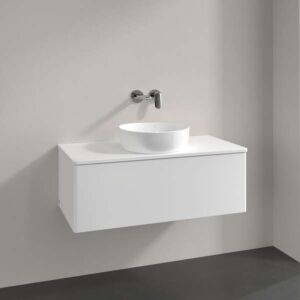 Villeroy &amp; Boch Antao vanity unit K31050MT 100x36x50cm, tap hole, washbasin top color: white matt lacquer