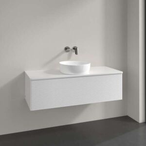 Meuble vasque Villeroy &amp; Boch Antao K32150GF 120 x 36 x 50 cm, percé pour robinetterie, plan vasque laquée blanc brillant