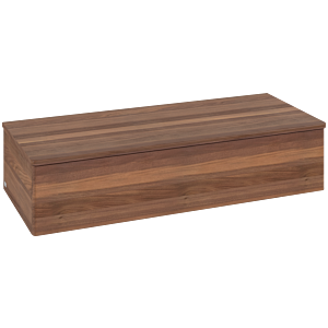 Villeroy und Boch Antao Sideboard L41002HM mit Beleuchtung, 1 Auszug, 1200 x 268 x 500 mm, Front ohne Struktur, Warm Walnut / Warm Walnut