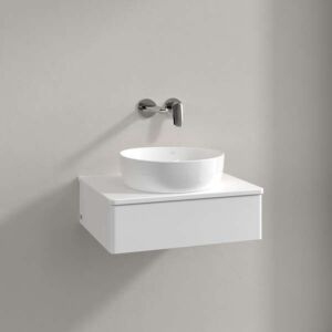 Villeroy und Boch Antao Waschtisch-Unterschrank K07050MT 60x19x50cm, Hahnloch, Waschbeckenplattenfarbe Lack, white matt lacquer