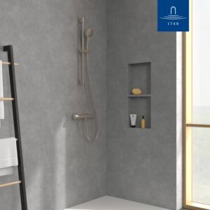 Villeroy &amp; Boch Verve Showers shower set TVS10900700064 3 jets, wall mounting, brushed nickel black