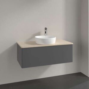 Villeroy und Boch Antao Waschtisch-Unterschrank K31013GK 100x36x50cm, Waschbeckenplattenfarbe botticino, anthracite matt lacquer