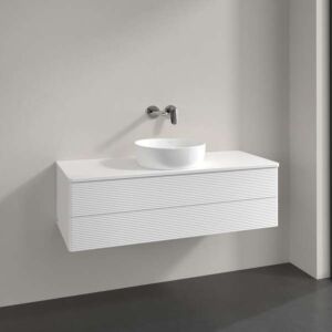 Villeroy &amp; Boch Antao vanity unit K21150MT 120x36x50cm, tap hole, washbasin top color: white matt lacquer
