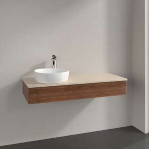 Villeroy und Boch Antao Waschtisch-Unterschrank K11113HM 120x19x50cm, Waschbeckenplattenfarbe botticino, warm walnut