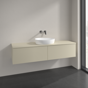 Villeroy und Boch Antao Waschtisch-Unterschrank L36050HJ 160x36x50cm, Hahnlochbohrung, Waschbeckenplattenfarbe Lack, silk grey matt lacquer
