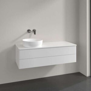 Villeroy &amp; Boch Antao vanity unit K22050GF 120x36x50cm, tap hole, washbasin top color: glossy white lacquer