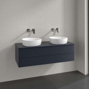 Villeroy und Boch Antao Waschtisch-Unterschrank K24110HG 120x36x50cm, Waschbeckenplattenfarbe Lack, midnight blue matt lacquer