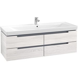 Villeroy & Boch Subway 2.0 Waschtischunterschrank A69110E8,128,7x42x44,9cm, White Wood, Griff chrom