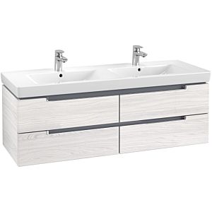 Villeroy & Boch Subway 2.0 Waschtischunterschrank A69210E8, 128,7x42x44,9cm, white wood, Griff chrom