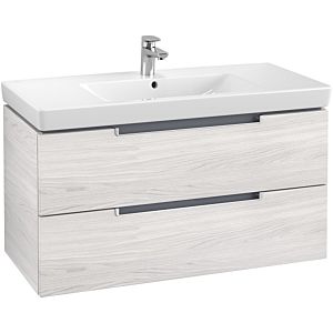 Villeroy & Boch Subway 2.0 Waschtischunterschrank A69700E8,98,7x52x44,9cm,White Wood,Griff silber