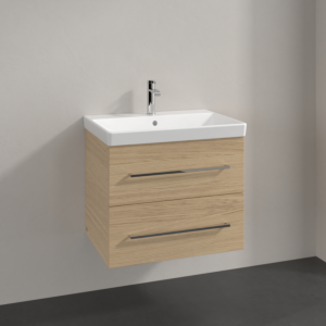 Villeroy und Boch Avento Waschtisch-Unterschrank A89000VJ 63 x 51,4 x 45,2 cm, 2 Auszüge, wandhängend, Nordic Oak