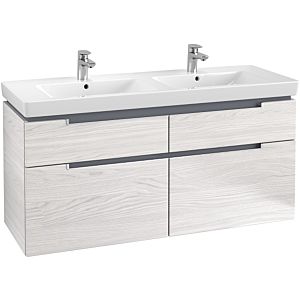 Villeroy & Boch Subway 2.0 Waschtischunterschrank A91700E8,128,7x59x44,9cm, White Wood, Griff matt
