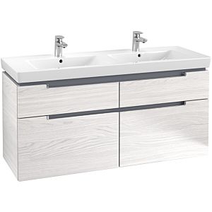 Villeroy & Boch Subway 2.0 Waschtischunterschrank A91710E8, 128,7x59x44,9cm, White Wood, Griff chrom