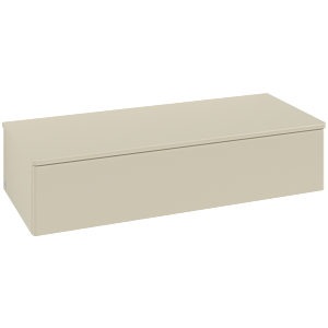 Villeroy &amp; Boch Antao sideboard L41000HJ with lighting, 1 drawer, 1200 x 268 x 500 mm, smooth front, Silk Grey Matt Lacquer / Silk Grey Matt Lacquer