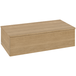 Villeroy und Boch Antao Waschtisch-Unterschrank L40001HN mit Beleuchtung, 1 Auszug, 1000 x 268 x 500 mm, Front ohne Struktur, Honey Oak / Honey Oak