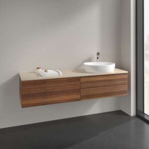 Villeroy und Boch Antao Waschtisch-Unterschrank K27013HM 160x36x50cm, Waschbeckenplattenfarbe botticino, warm walnut