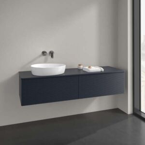 Villeroy und Boch Antao Waschtisch-Unterschrank K37110HG 160x36x50cm, Waschbeckenplattenfarbe Lack, midnight blue matt lacquer