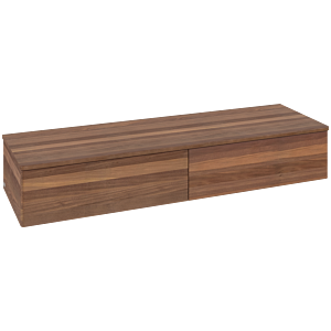 Villeroy und Boch Antao Sideboard L42002HM mit Beleuchtung, 2 Auszüge, 1600 x 268 x 500 mm, Front ohne Struktur, Warm Walnut / Warm Walnut