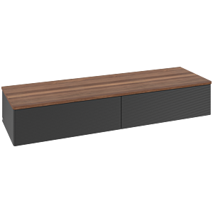 Villeroy &amp; Boch Antao Sideboard L42102PD 160x26.8x50cm, washbasin top color warm walnut, black matt lacquer