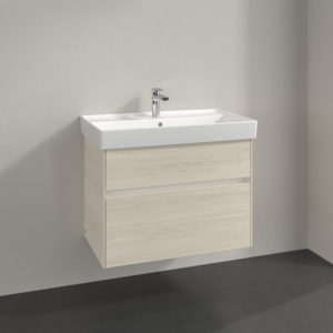 Villeroy et Boch Collaro meuble sous-vasque C010B0AA 75,4x54,6x44,4cm, évier au milieu, éclairage LED, chêne blanc